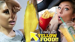 I only ate YELLOW food for 24 HOURS challenge [upl. by Clio]