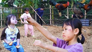 rural life gardening cooking growing vegetables and raising chickens bamboo trellis bamboo fence [upl. by Adhamh397]