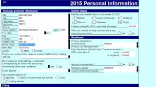 Preparing Canadian Personal T1 Returns – Inputting Proper Personal Information Part 1 of 5 [upl. by Eidahs]