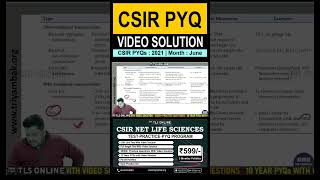 CSIR PYQs  Year 2021  Month June  Video Solution  csirlifescience csirnet 2024 shorts [upl. by Ricoriki993]