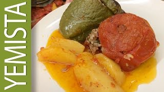 YiaYias Greek Recipe  YEMISTA Stuffed Peppers amp Tomatoes [upl. by Odla713]