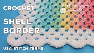 Crochet Border for Granny Blankets  Shell Scalloped Edge Easy [upl. by Zsuedat]