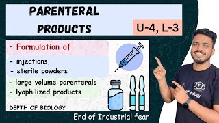 Formulation of injections  sterile powders  large volume parenterals  lyophilized products [upl. by Idmann]