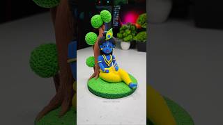 Krishna ji idol making with super clay 🦚 Krishna ji making 🙏🏻 Jai shree Krishna shorts short [upl. by Meingolda]