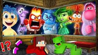 JJ and Mikey SURROUNDED by Joy Disgust Fear Anger from Inside Out 2 in Minecraft Maizen [upl. by Ilrebma]