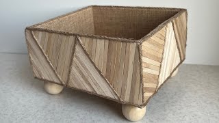 GREAT SHOE BOX REUSE IDEA  DIY STORAGE BASKET 🧺 [upl. by Jenilee]