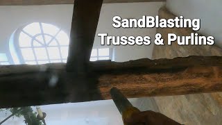 Transforming Old Wood Beams Sandblasting [upl. by Reitman]