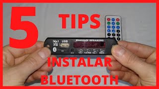 5 TIPS de como INSTALAR un MODULO 📢​ mp3 BLUETOOTH a un AMPLIFICADOR [upl. by Neitsirk]