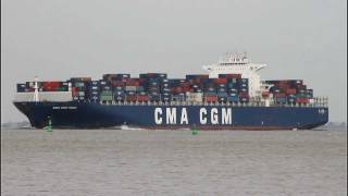 CMA CGM MEDEA  Elbe Höhe Otterndorf [upl. by Semyaj617]