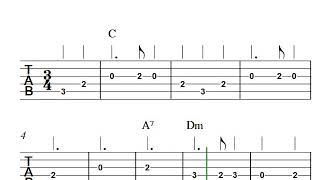 BLOW THE MAN DOWN  Easy GUITAR tab  Tab sheet music for beginners [upl. by Ahsenac]