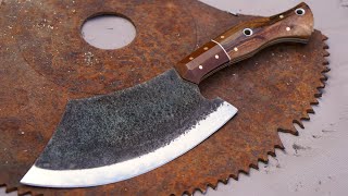 Making a large kitchen knife from an Old Saw Blade [upl. by Nylesoj]