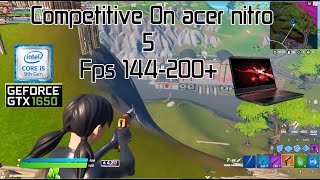 Competitive Fortnite On Acer nitro 5 i59330h GTX 1650 16gb of ram [upl. by Nnylsia]