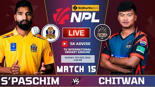 SUDURPASCHIM VS CHITWAN RHINOS 15TH MATCH NPL 2024 LIVE COMMENATARY  NEPAL PREMIER LEAGUE [upl. by Karee791]