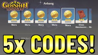 Genshin Impact  5x NEUE 51 MORA CODES JETZT einlösen🔥 [upl. by Wendi107]