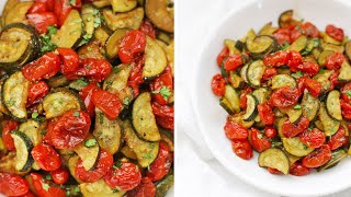 Simply Roasted Zucchini amp Tomatoes [upl. by Anivram]