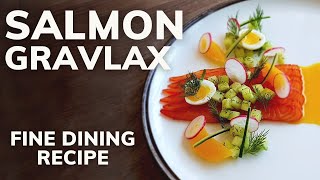 Michelin star SALMON GRAVLAX recipe How To Cure Fish At Home [upl. by Rustice]