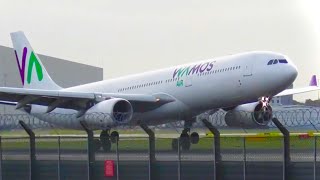 Airbus A330s arriving at London Heathrow Incl RARE Wamos A330 [upl. by Danzig]