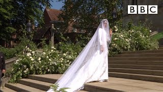 Beautiful Meghan Markle arrives in exquisite wedding dress  The Royal Wedding  BBC [upl. by Kristoforo]