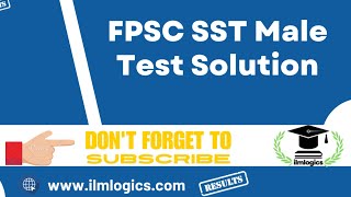 FPSC SST Male Test Answers key [upl. by Peyter]