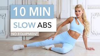 10 MIN SLOW ABS  no hectic no sweat kind of elegant intense burn  Sixpack Workout [upl. by Kotto117]