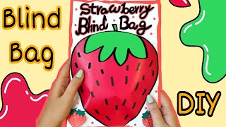 DIY blind bag paper 🍓Strawberry themed🍓 unboxing  tutorial [upl. by Retsub]