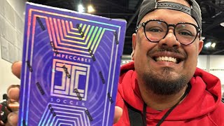 LIVE AT THE BURBANK CARD SHOW OPENING UP A 20192020 IMPECCABLE SOCCER BOX [upl. by Arrotal648]