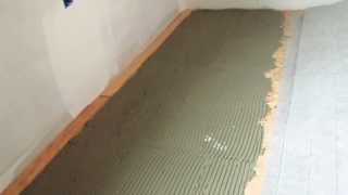 Install Radiant Floor Heat Mat Video 2 of 3 [upl. by Anilra]