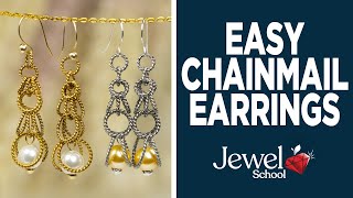 Easy Chainmail Earrings  Jewelry 101 [upl. by Eillak]