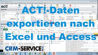 ACT Daten nach Excel und Access exportieren  ACT Tutorial deutsch [upl. by Gaivn]