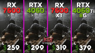 RX 7600 vs RTX 4060 vs RX 7600 XT vs RTX 4060 Ti 8G  Ryzen 5 7600  Tested in 15 games [upl. by Osrock]