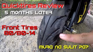 Quick tires Review  5 months later  front tire 808014  quicktires [upl. by Ynomrah]