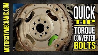 Quick Tip Installing Torque Converter Bolts [upl. by Annwahsal338]