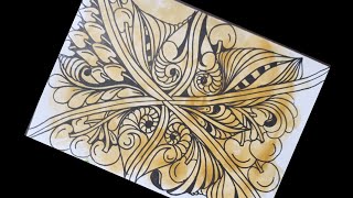 easy zen pattern  zentangle art  tangle patternart zentanglepattern drawing howtodraw tangle [upl. by Corydon]