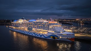 AIDAperlas Final Hamburg Visits 2024 Stunning Sunset Lights at Steinwerder Pier  AIDA Cruises ✨✨✨ [upl. by Chris534]