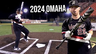 Hitting with the 2024 LOUISVILLE SLUGGER OMAHA  BBCOR Baseball Bat Review [upl. by Fendig]