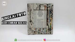 Cara Membuat Bingkai Foto Dari Koran Bekas  Kerajinan Dari Koran Bekas  Newspaper Craft [upl. by Odlanyer760]