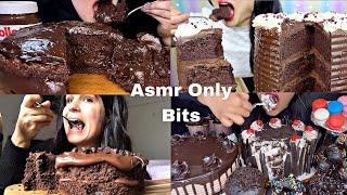 ASMR CHOCOLATE CAKECompilationno talkingBites onlyasmr Mukbangasmr food [upl. by Gannon]