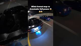 Miata lowest Map vs Aventador Full Power 😱😱😱 shorts rollrace lamborghini miata [upl. by Kiefer]