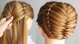 Braided Bun Hairstyle With Donut – New Easy Hairstyle Updo [upl. by Weikert]