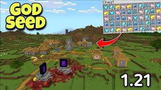 BEST SEEDS IN MINECRAFT PE 121  BEST SEED 121 [upl. by Gaul]