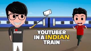 Vlogger In Indian Train  Animation Story  Hindi Animation [upl. by Malchy]