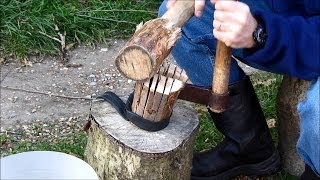 How to Make Kindling Quickly with a Froe [upl. by Ayanat]