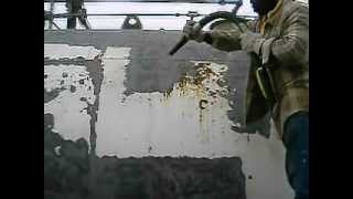 Paint and Corrosion Removal from Natural Gas Tank with SpongeJet [upl. by Eneliak948]