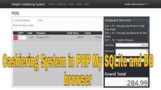 Cashiering System in PHP My SQLite and DB browser [upl. by Aihpos242]