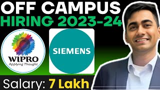 Wipro Recruitment 2024  Wipro  Siemens OFF Campus Drive For 2024  2023 Batch Hiring [upl. by Swigart188]