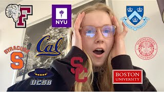 COLLEGE DECISION REACTIONS 2021 Columbia NYU Stern USC Berkeley UCLA  18 schools [upl. by Haggar]