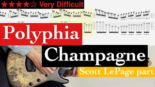 Polyphia  Champagne Harmonizer part Scott LePage【BPM55〜130  TAB】 [upl. by Ytirev]