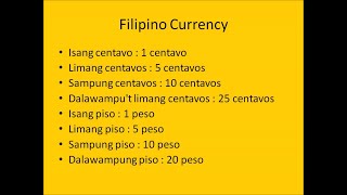 Filipino  Unit 31 [upl. by Pepita]