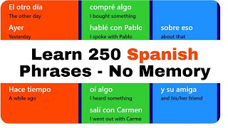 Learn 250 Spanish Phrases  No Memory Required [upl. by Eixid57]