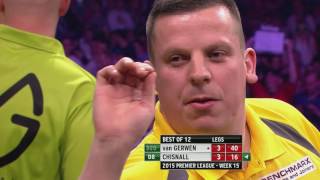 Straight Shootout for Top Spot van Gerwen v Chisnall  Brighton 2015 [upl. by Nnayr]